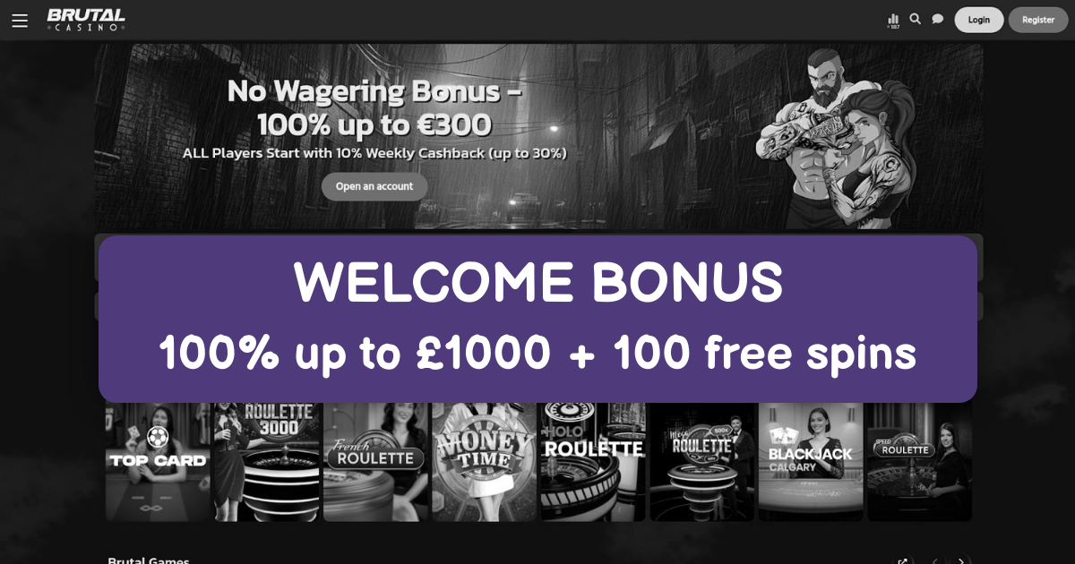 Brutal Casino welcome bonus