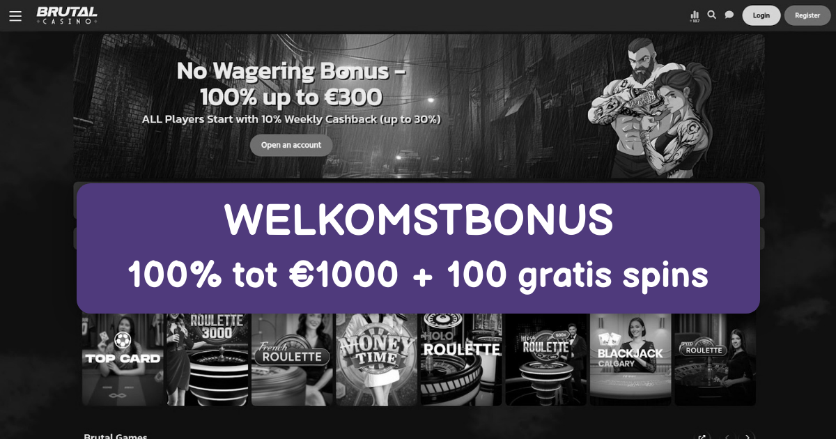 Brutal Casino welcome bonus
